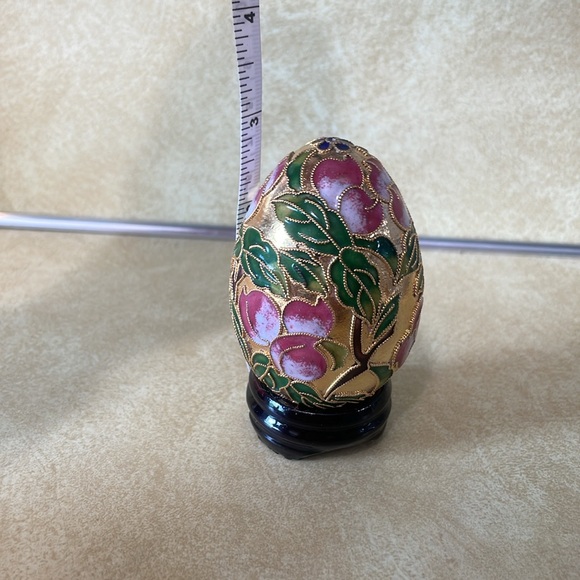 Golden Treasures Cloisonné Collectable Decorative Egg With Stand Box Certificate - Picture 4 of 8
